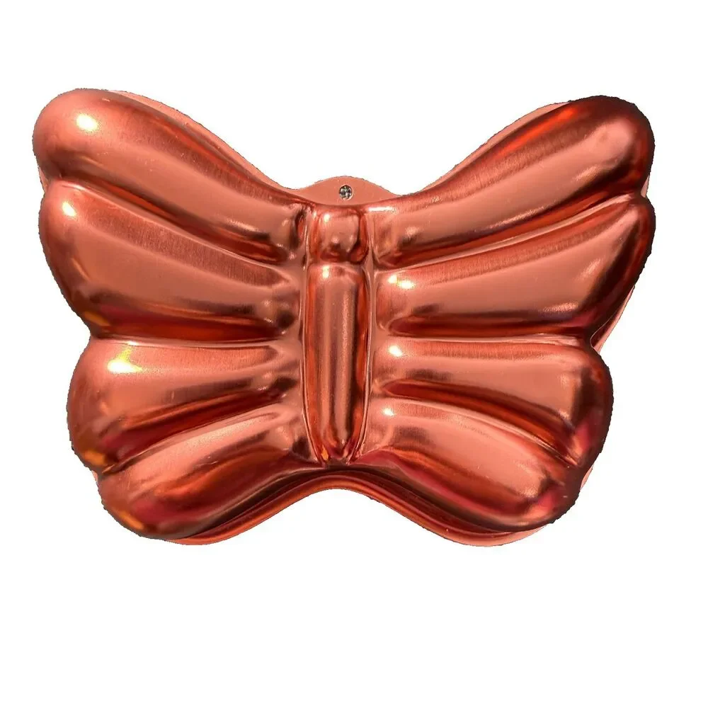 Vintage Lot of 4, Cooper Tone Butterfly Hanging Cake/Jello Mold, Unused